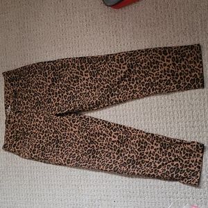 Leopard straight jeans size 12